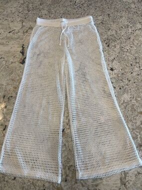 Serra Breezy Summer Beach Pants White Cover Up Vacation Beach Pool Medium NWT